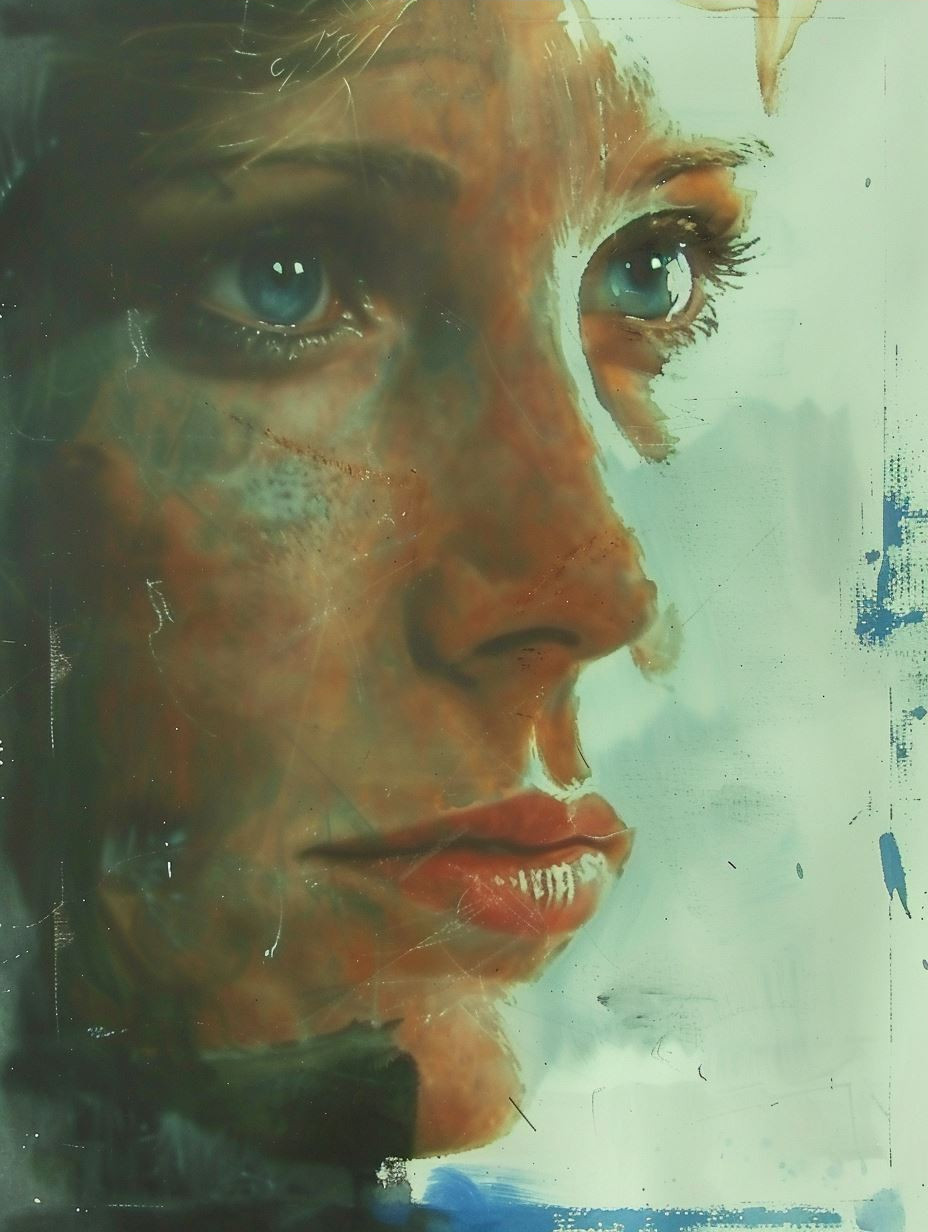 Ethereal Gazes in Blue and Gold - Image 3
