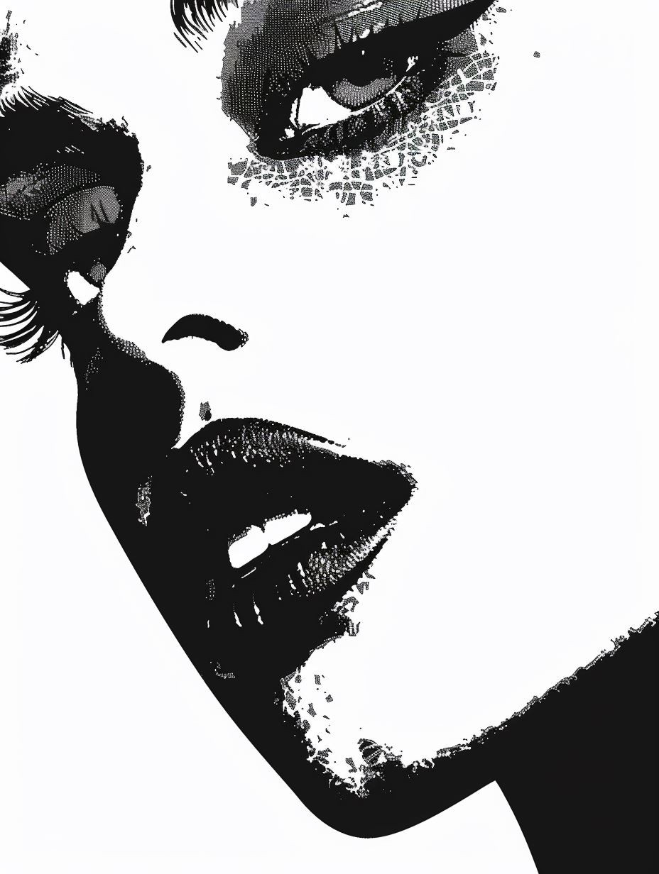 Noir Floral Portrait Collage - Image 2