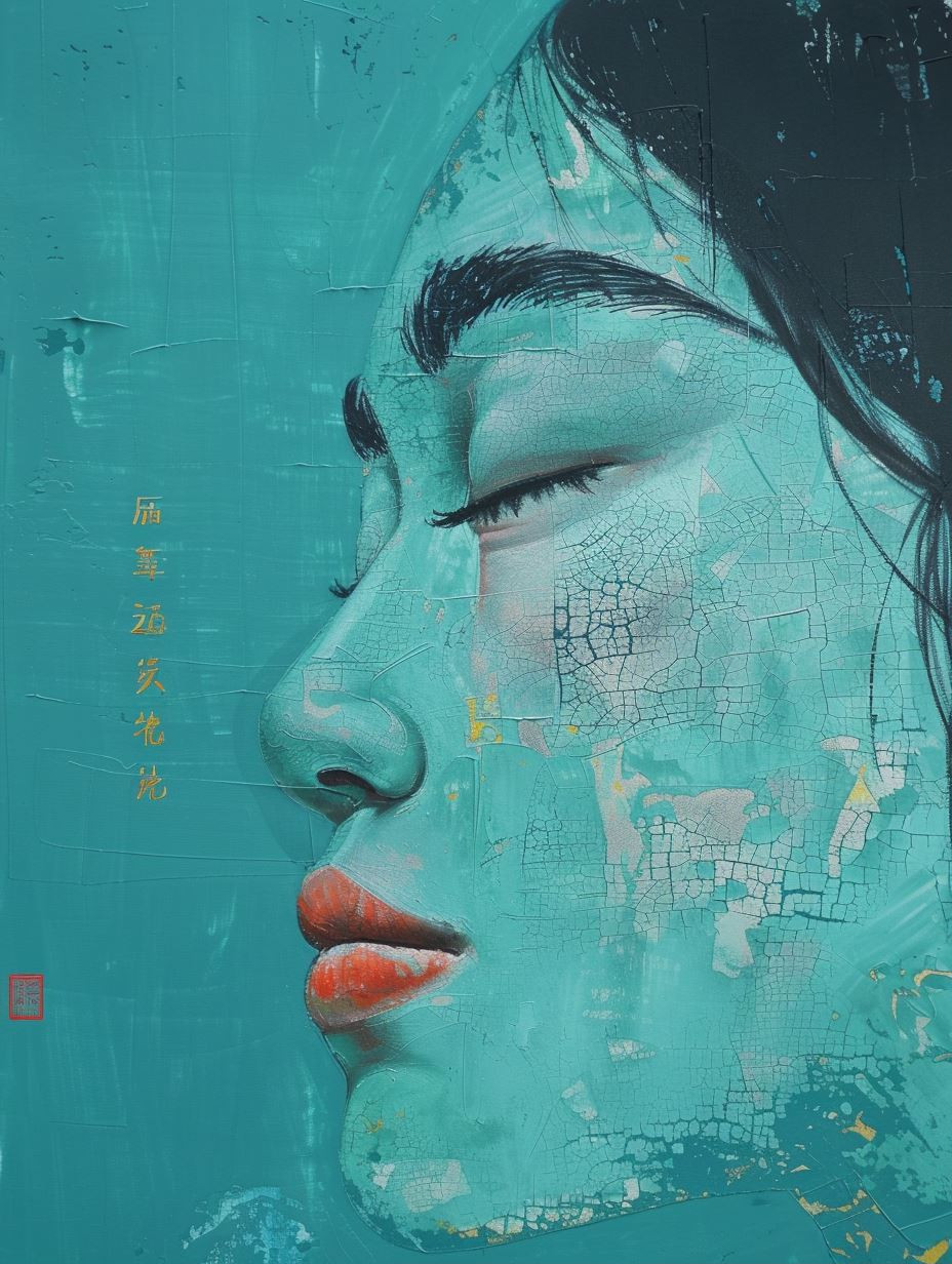 Fragmented Teal Ethereal Portraits - Image 1