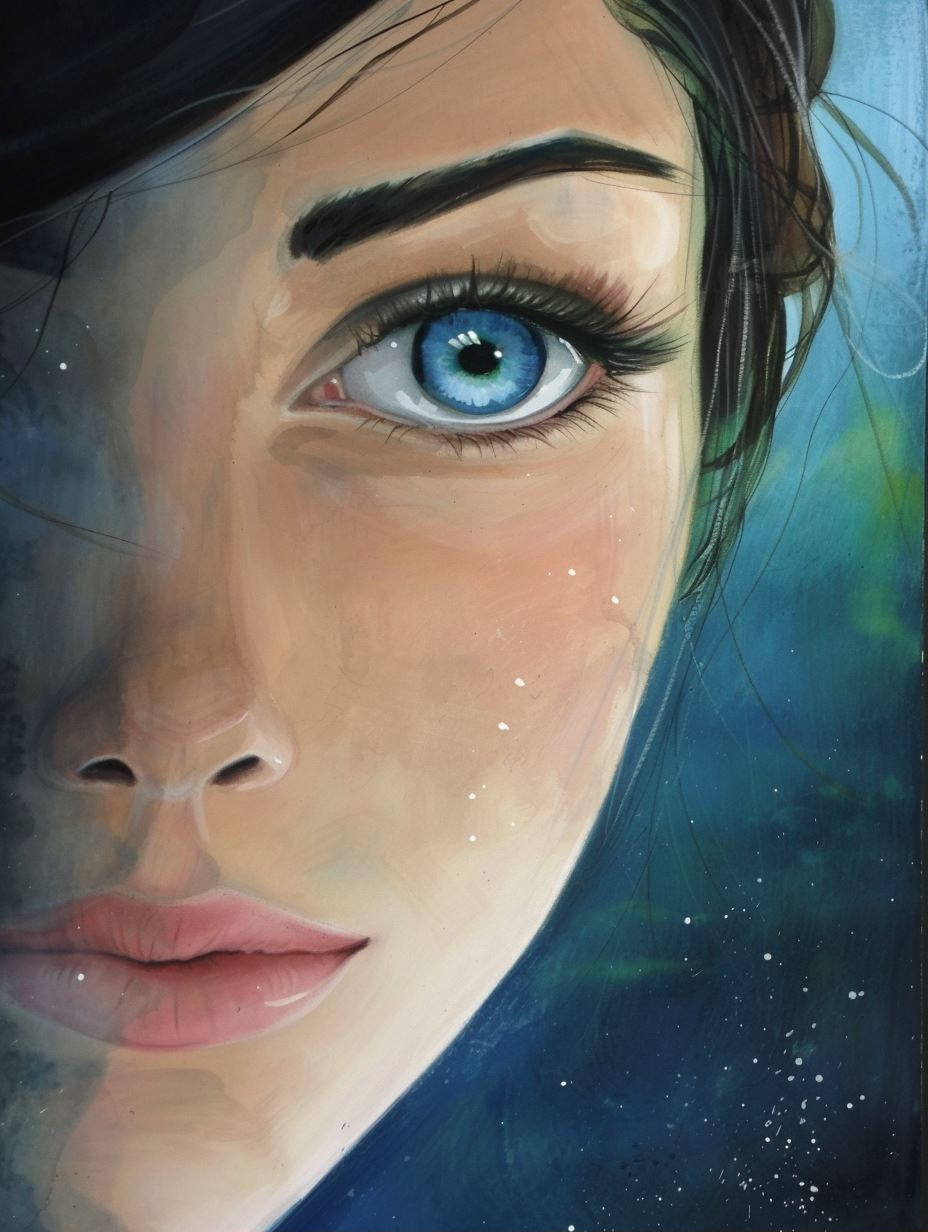 Celestial Gaze Ethereal Portrait - Image 1