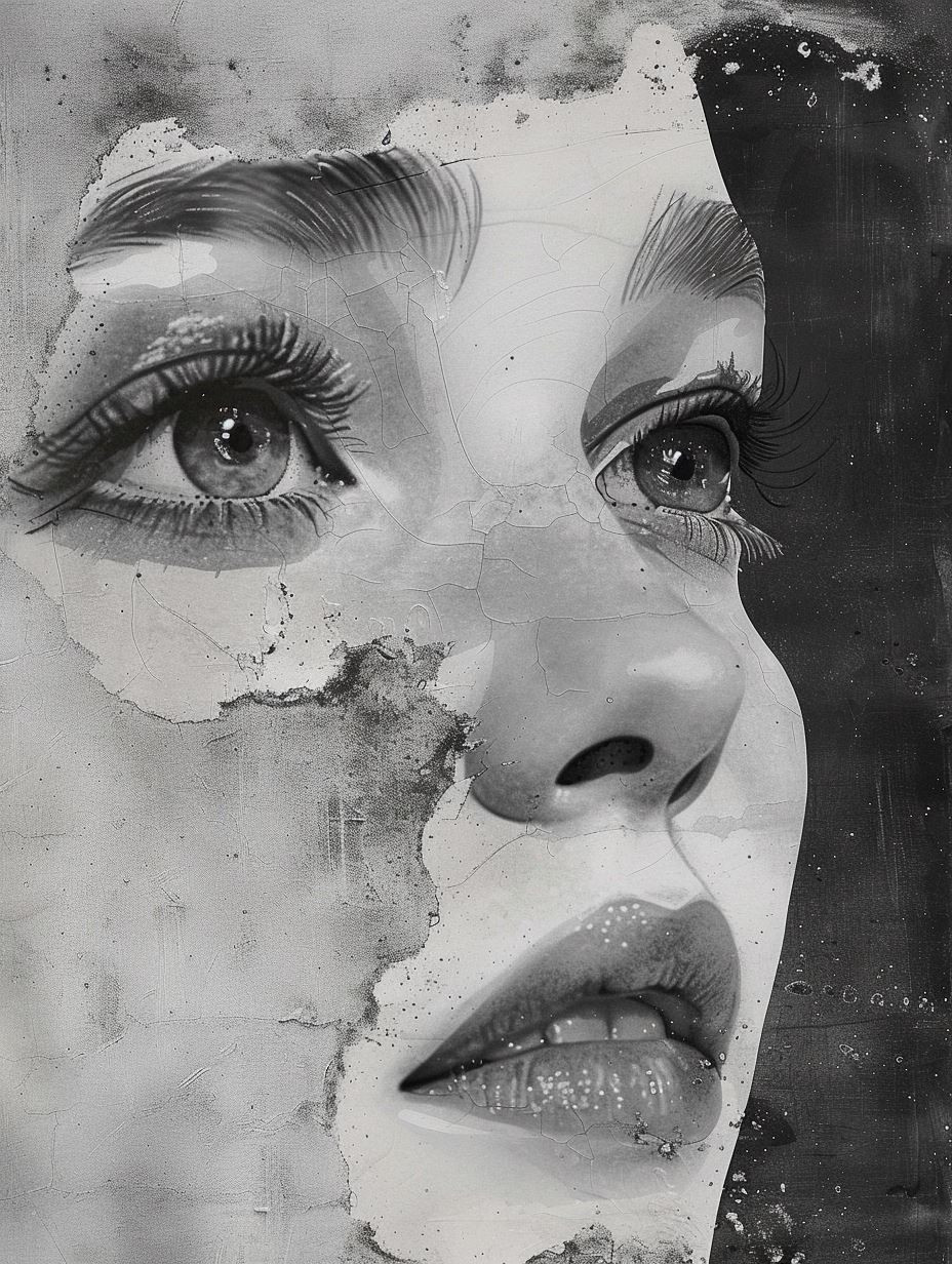 Fractured Elegance in Monochrome - Image 4