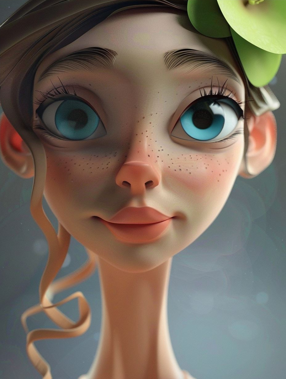 Whimsical Digital Portraits of Stylized Girls - Image 4