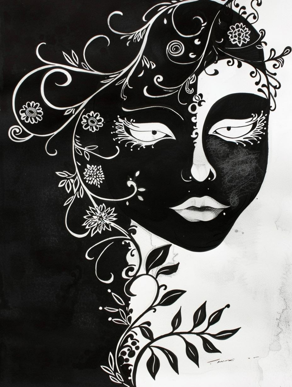Melancholy Ink Void Portrait - Image 4