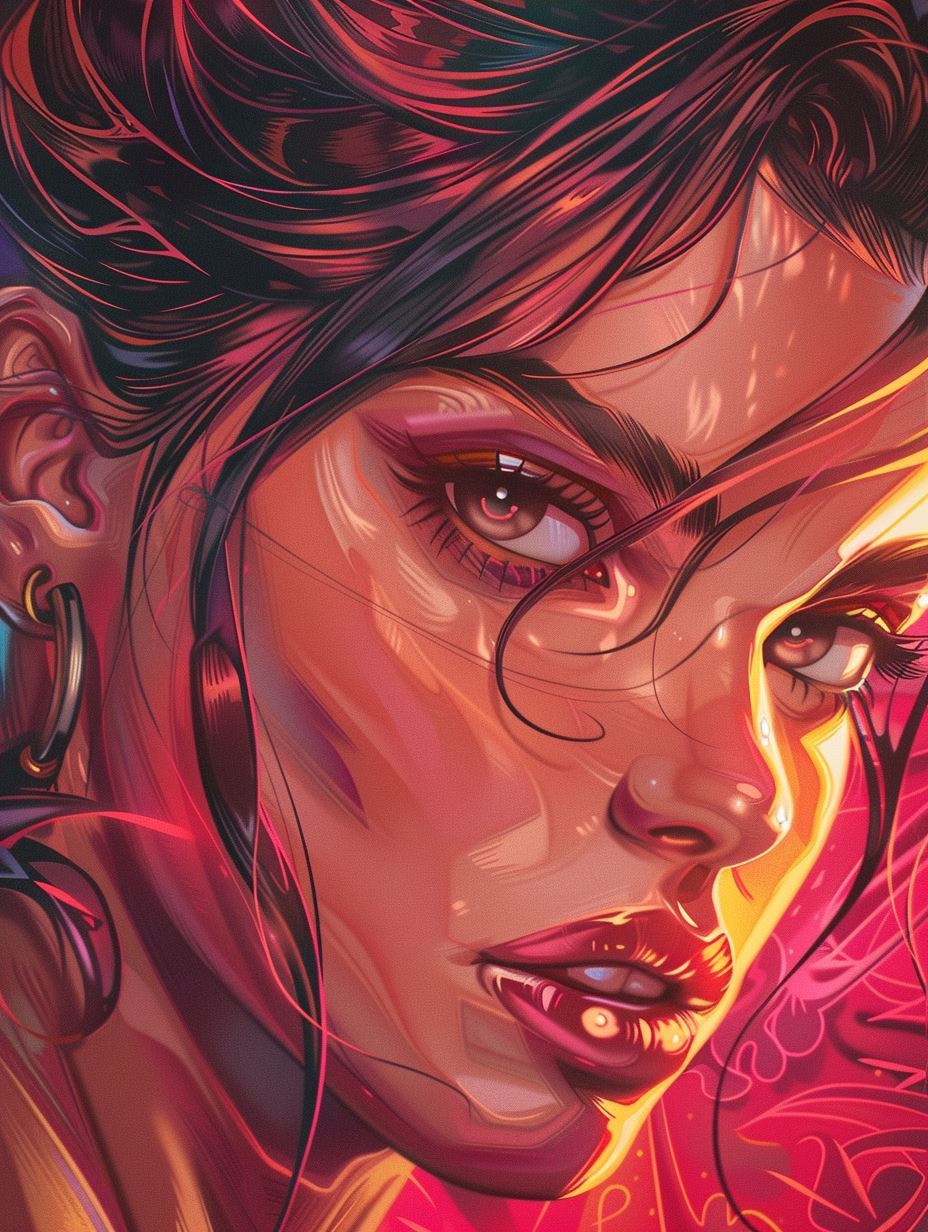 Neon Dreams: Digital Portrait Quartet - Image 4