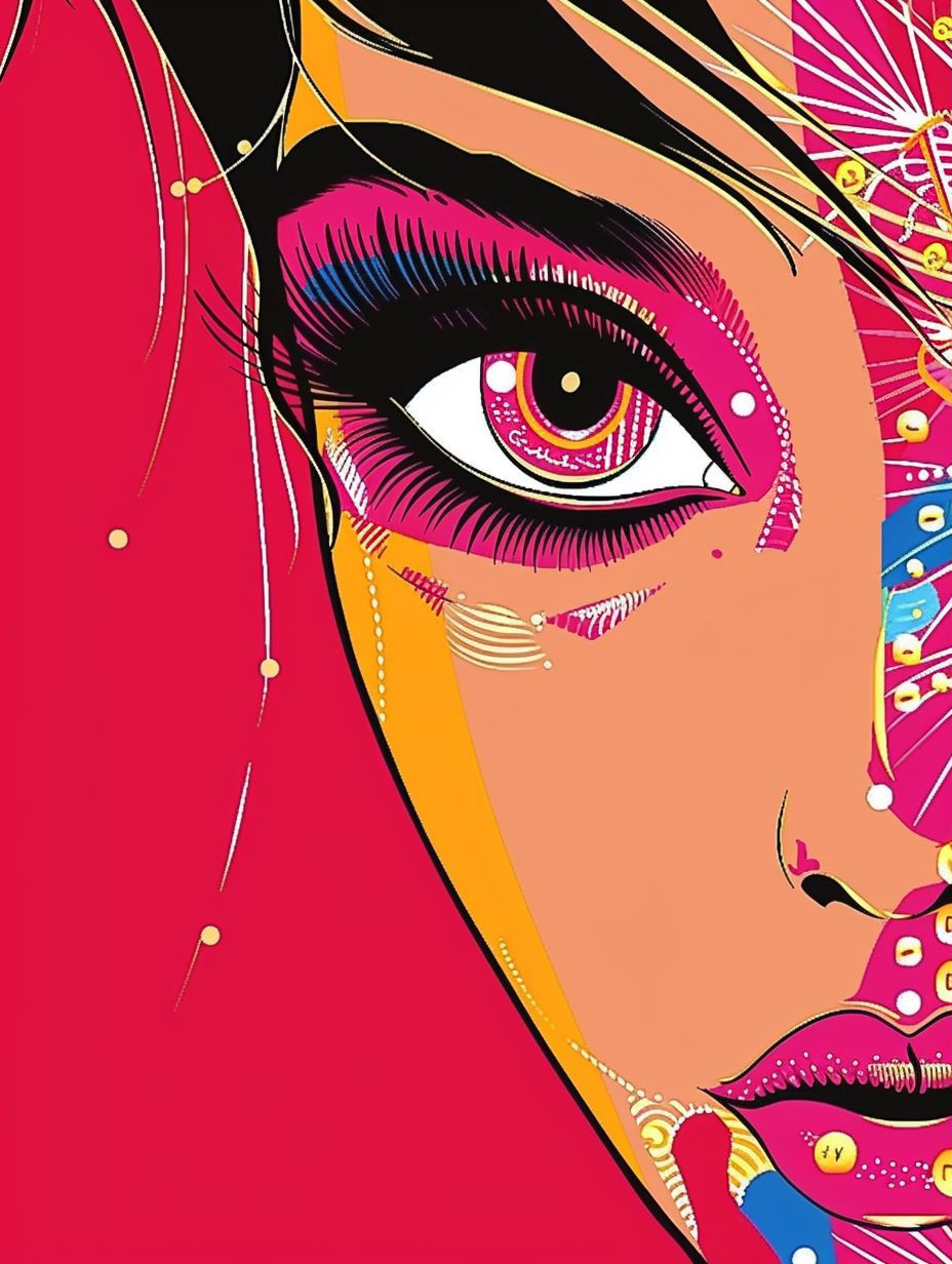 Vibrant Neon Pop Art Portraits - Image 1
