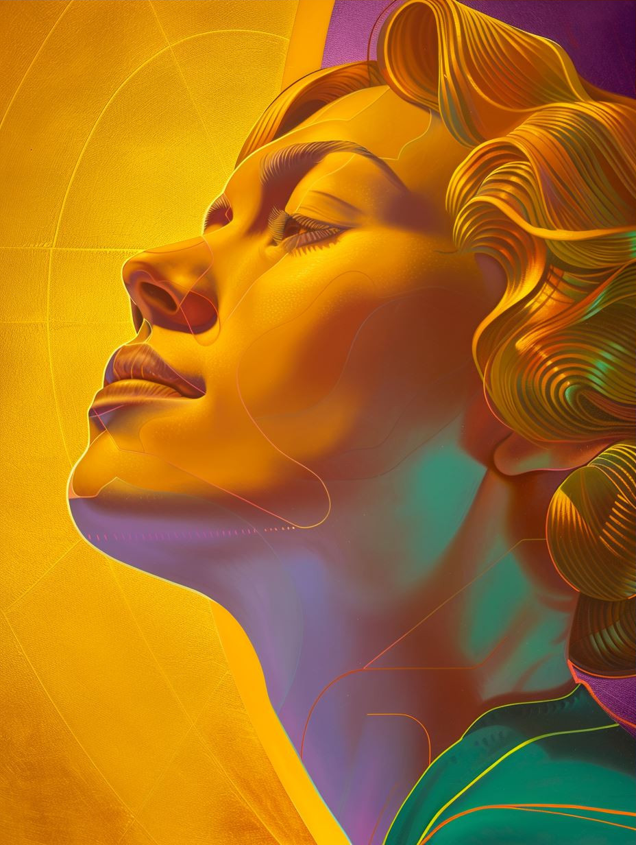 Neon Ethereal Cybernetic Portrait - Image 3