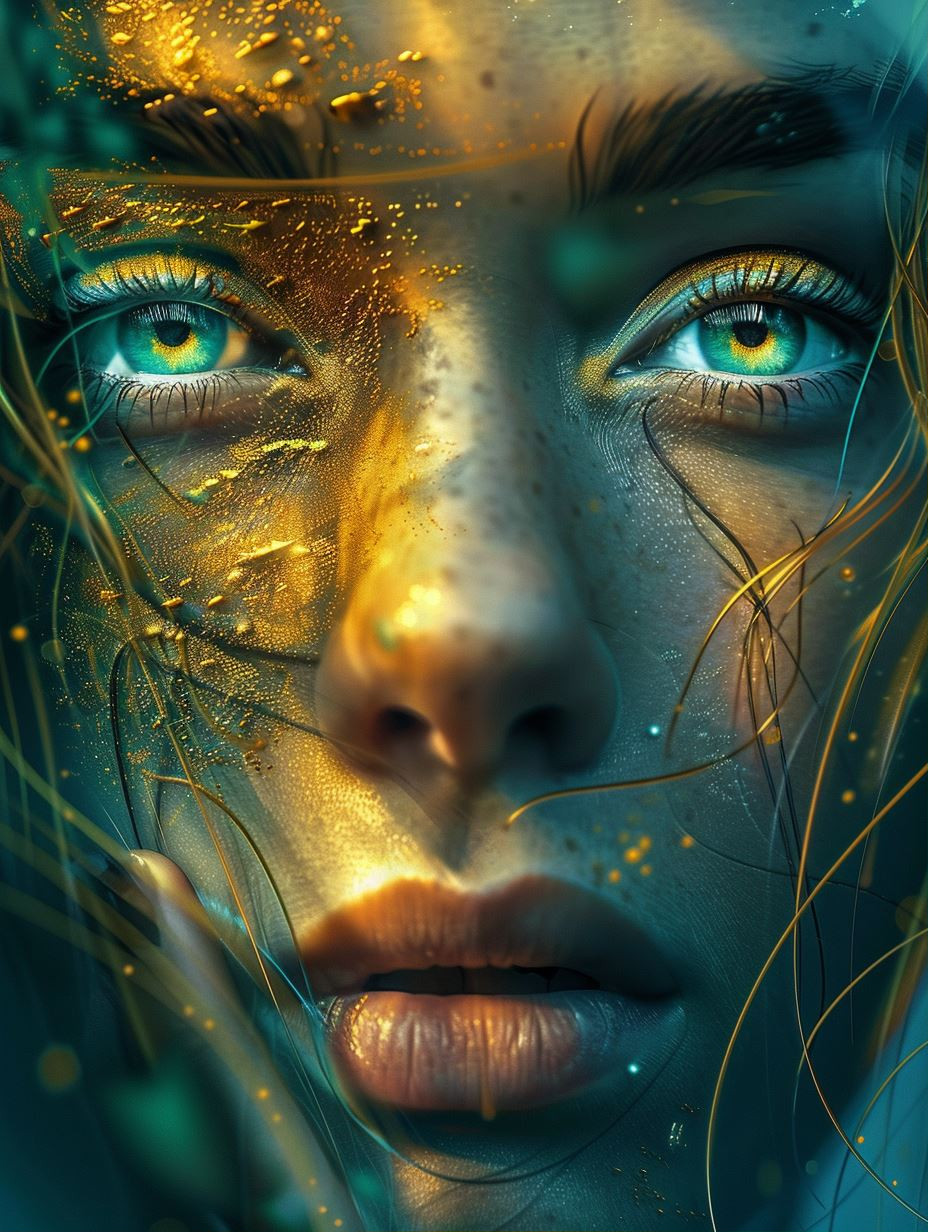 Golden Glimmer Underwater Gaze