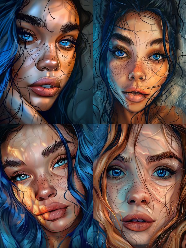 Azure Gaze: A Study in Freckles