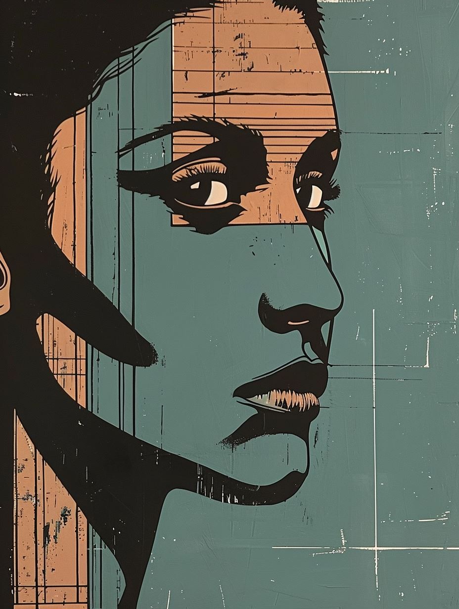 Cybernetic Blueprint Portrait Art - Image 3