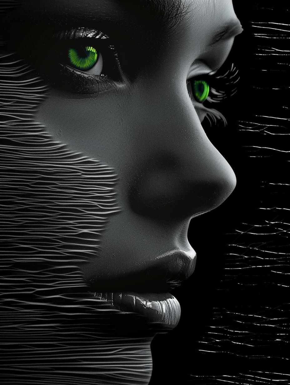 Surreal Monochromatic Green Gaze - Image 2