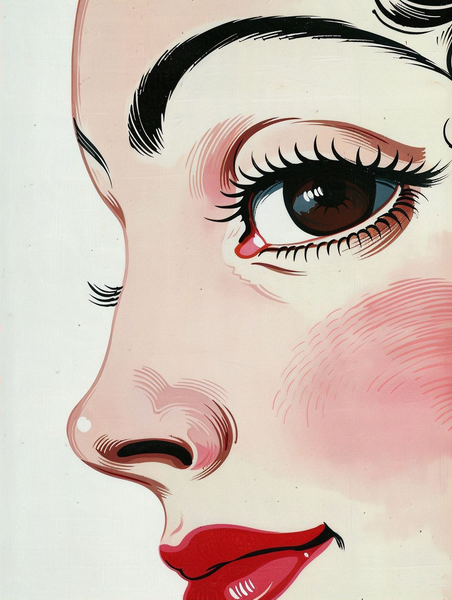 Vintage Pop Art Floral Portrait - Image 2