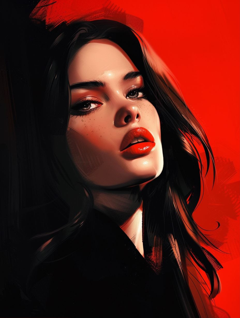 Crimson Noir Cinematic Portraits - Image 1