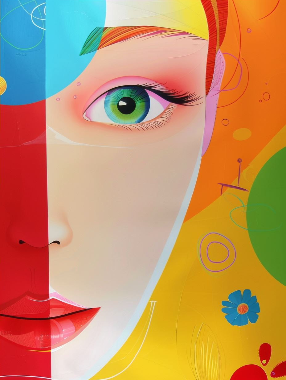 Vibrant Prism Portrait Study - Image 4