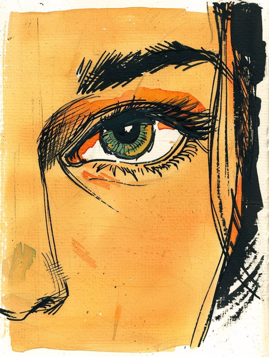 Expressive Ink and Wash Portraits - Image 3