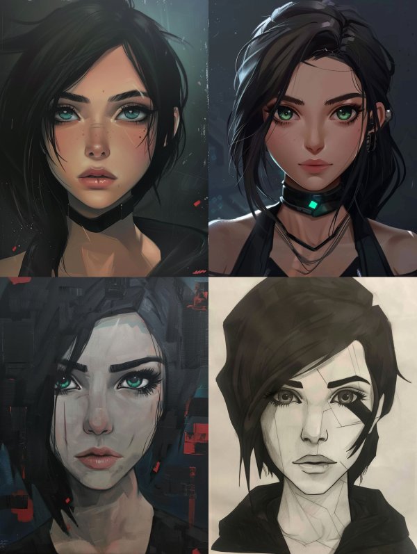 Cyberpunk Visions: Four Digital Portraits