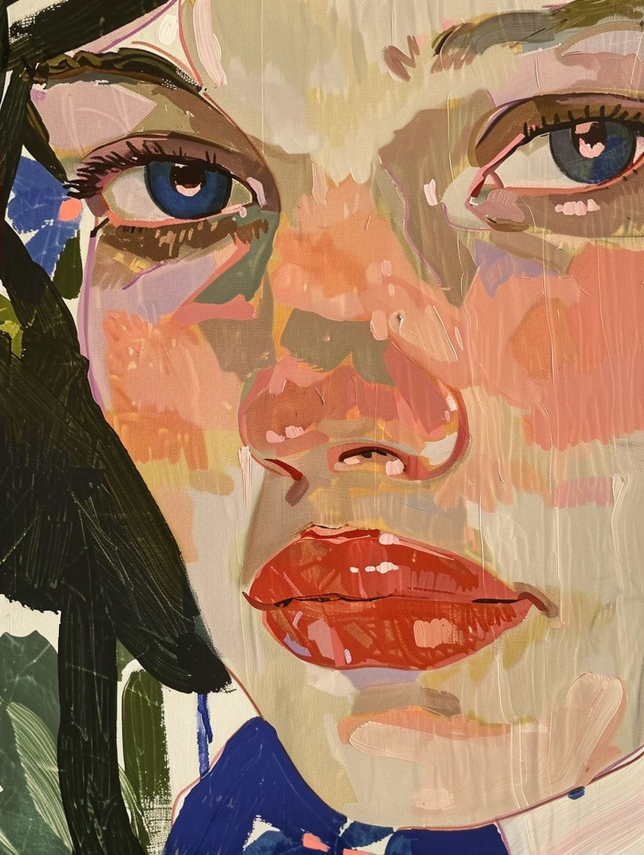 Floral Impressionist Portrait Study - Image 2