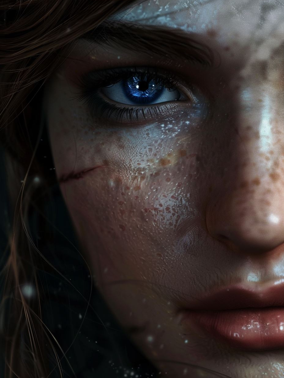 Azure Gaze: Hyper-Realistic Portrait Study - Image 3