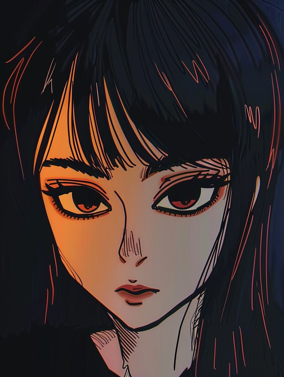 Neon Shadows Anime Portraits - Image 1