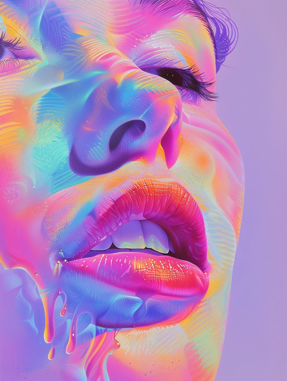 Prismatic Visions of Neon Beauty - Image 1