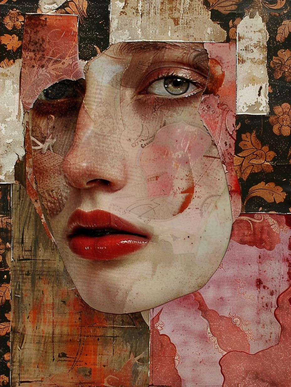 Vintage Surrealist Collage Portrait - Image 2