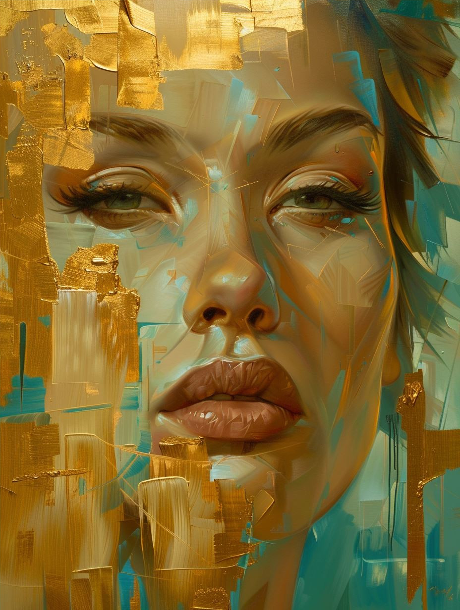 Ethereal Golden Oil Portraits - Image 4