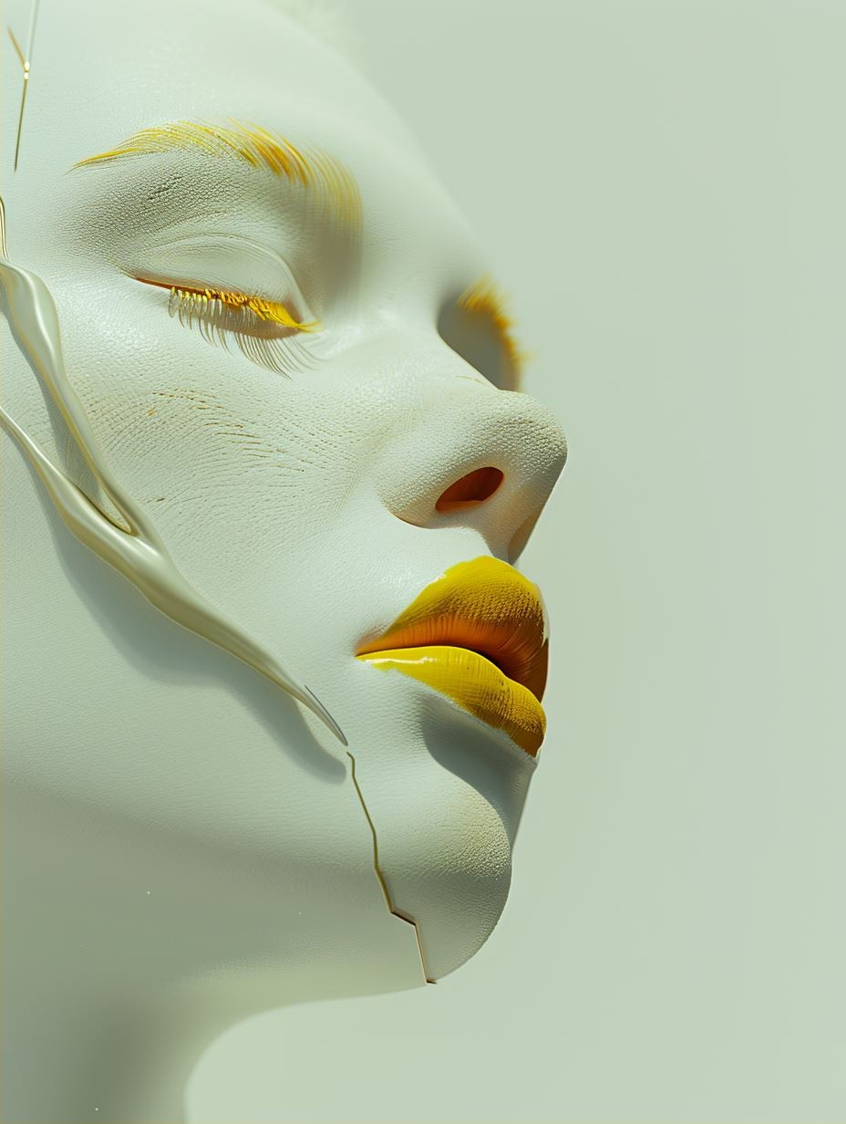 Golden Fracture Ethereal Portrait - Image 2