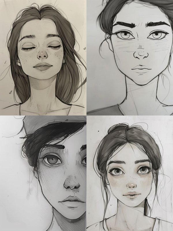 Ethereal Gaze: A Study of Female Portraits