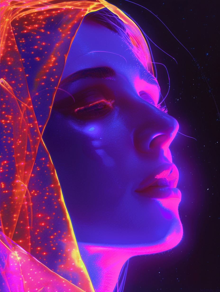 Celestial Neon Dream Portrait - Image 2