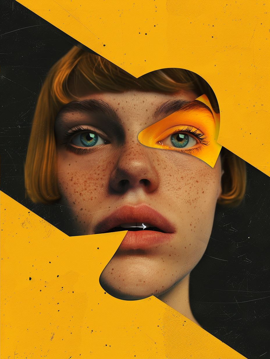 Torn Yellow Paper Portrait - Image 2