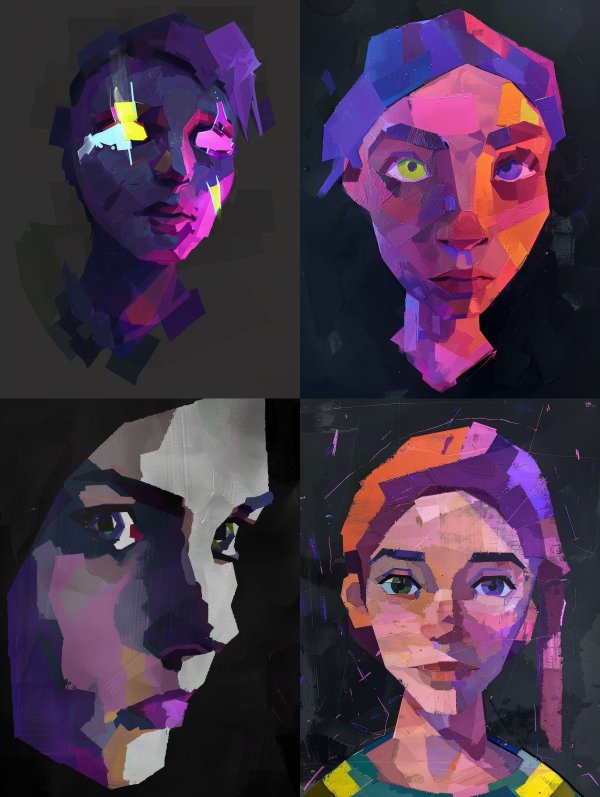 Neon Prism Portrait Studies