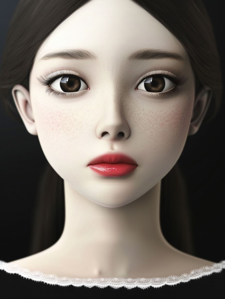 Hyper-Realistic Porcelain Doll Portrait - Image 2
