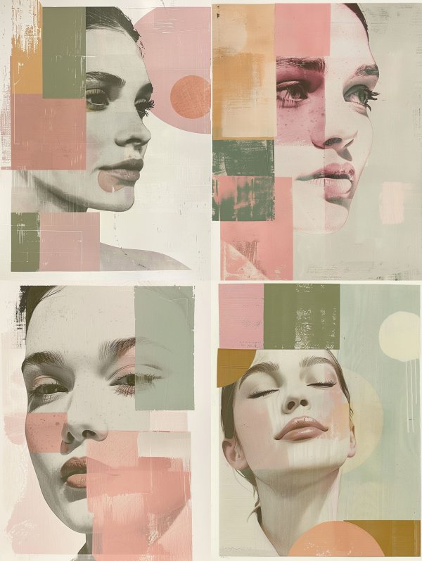 Abstract Geometric Portrait Collage