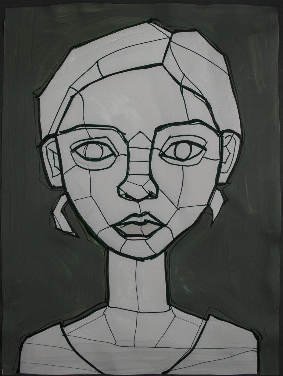 Geometric Portrait Study Sketches - Image 1