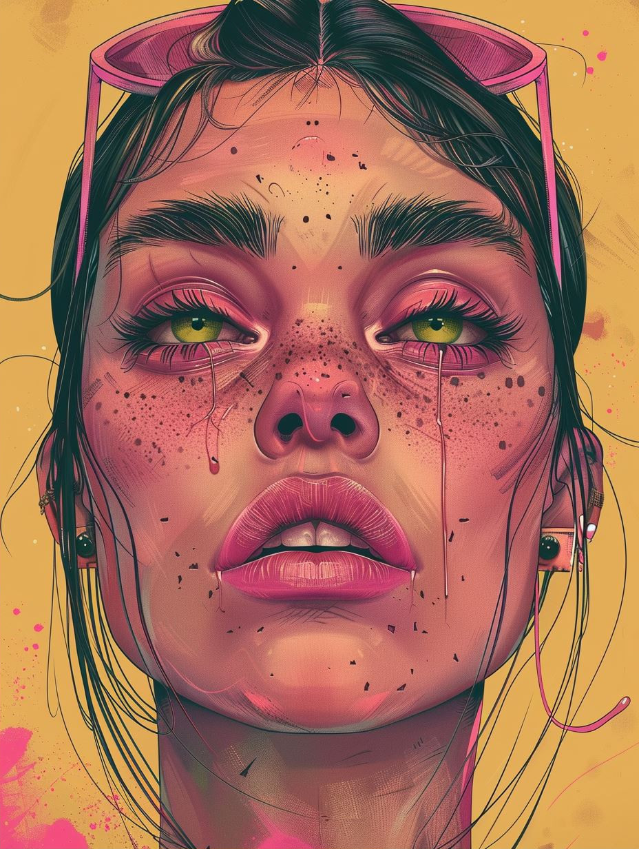 Neon Dreams: Surreal Portrait Collage - Image 2