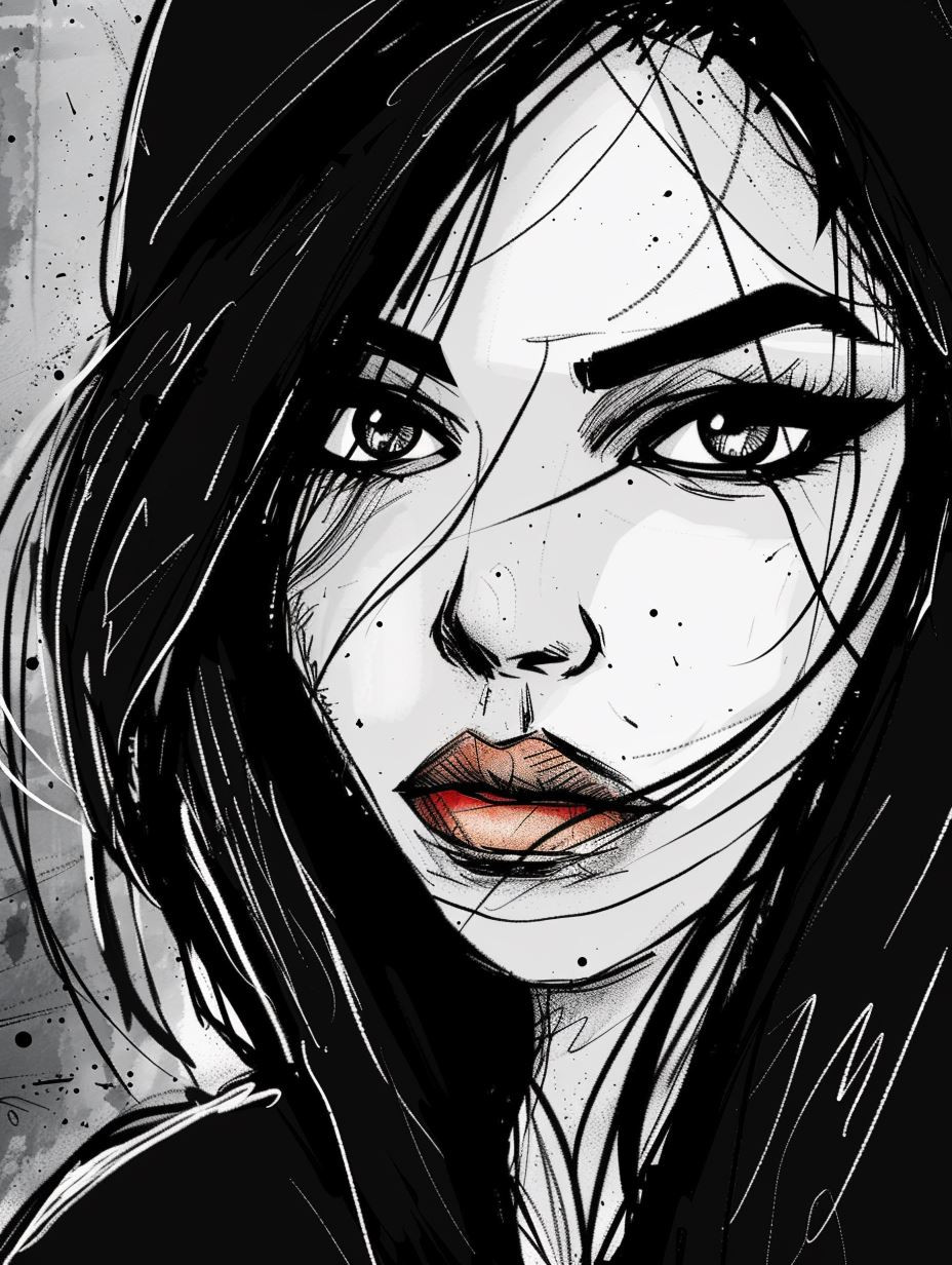 Moody Ink Portrait Study - Image 3