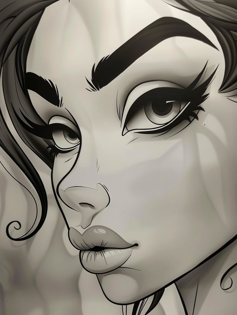 Stylized Monochrome Portrait Art - Image 1