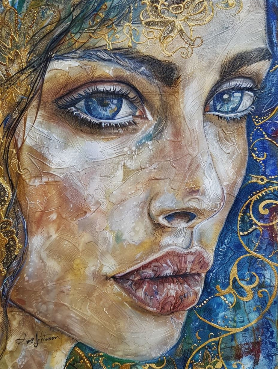 Ethereal Textured Portrait Study - Image 3