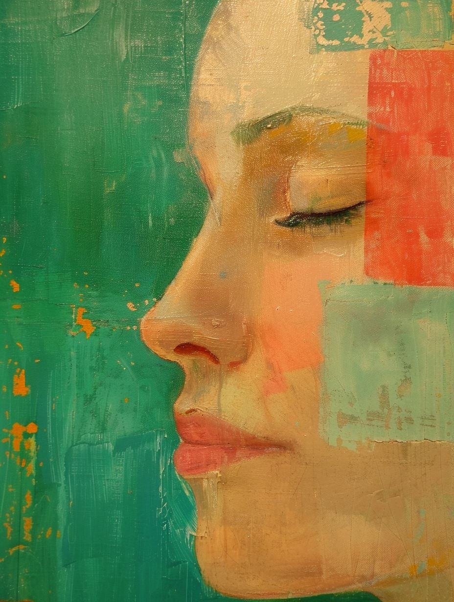 Abstract Ethereal Portrait in Teal - Image 1