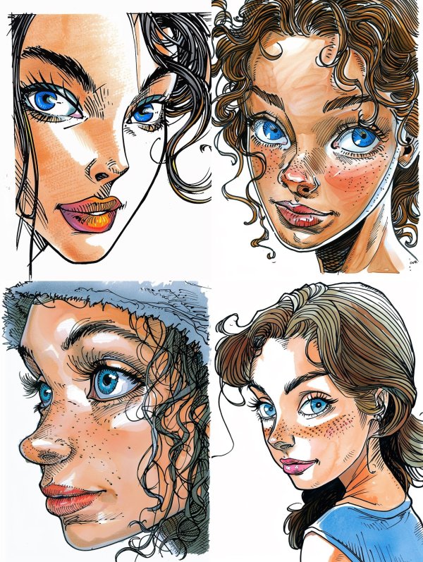 Vibrant Ink Portrait Study