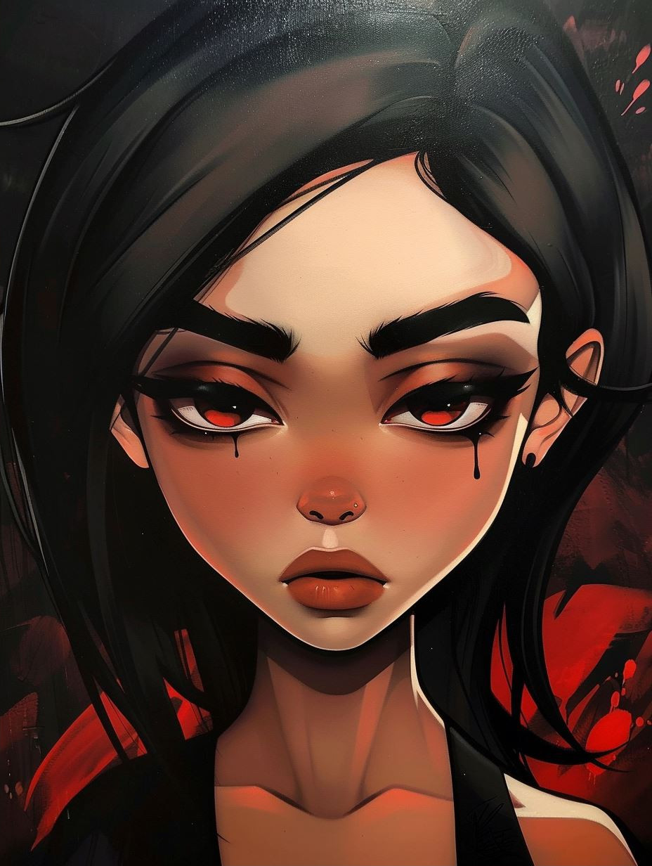 Moody Crimson Noir Portraits - Image 2