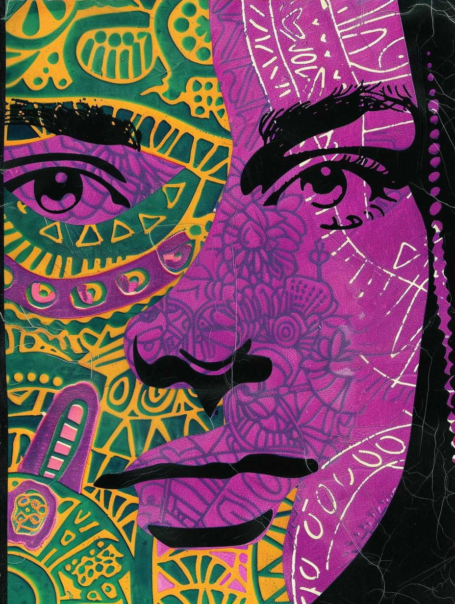 Vibrant Psychedelic Portrait Collage - Image 3