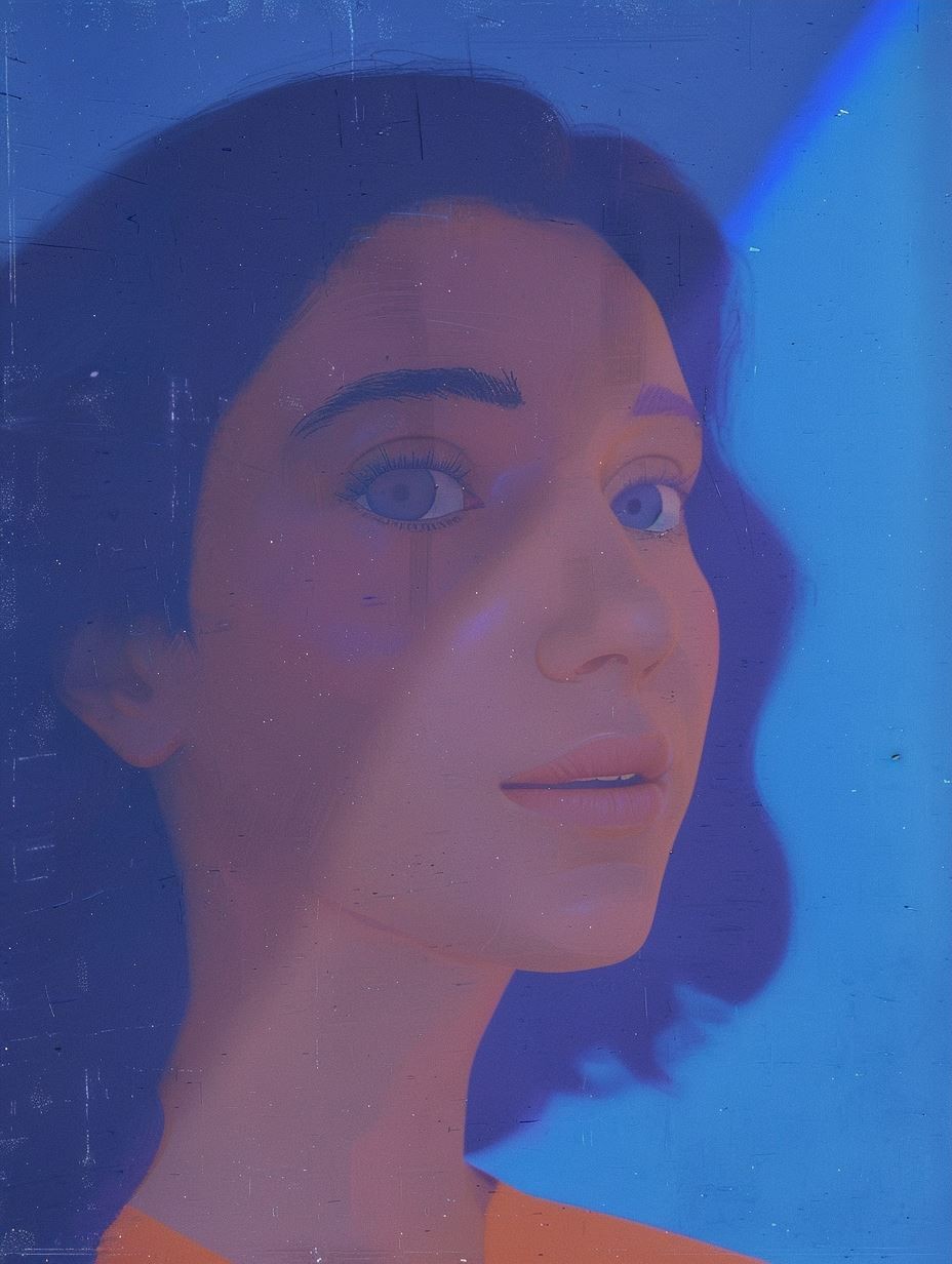 Monochromatic Blue Ethereal Gaze - Image 3