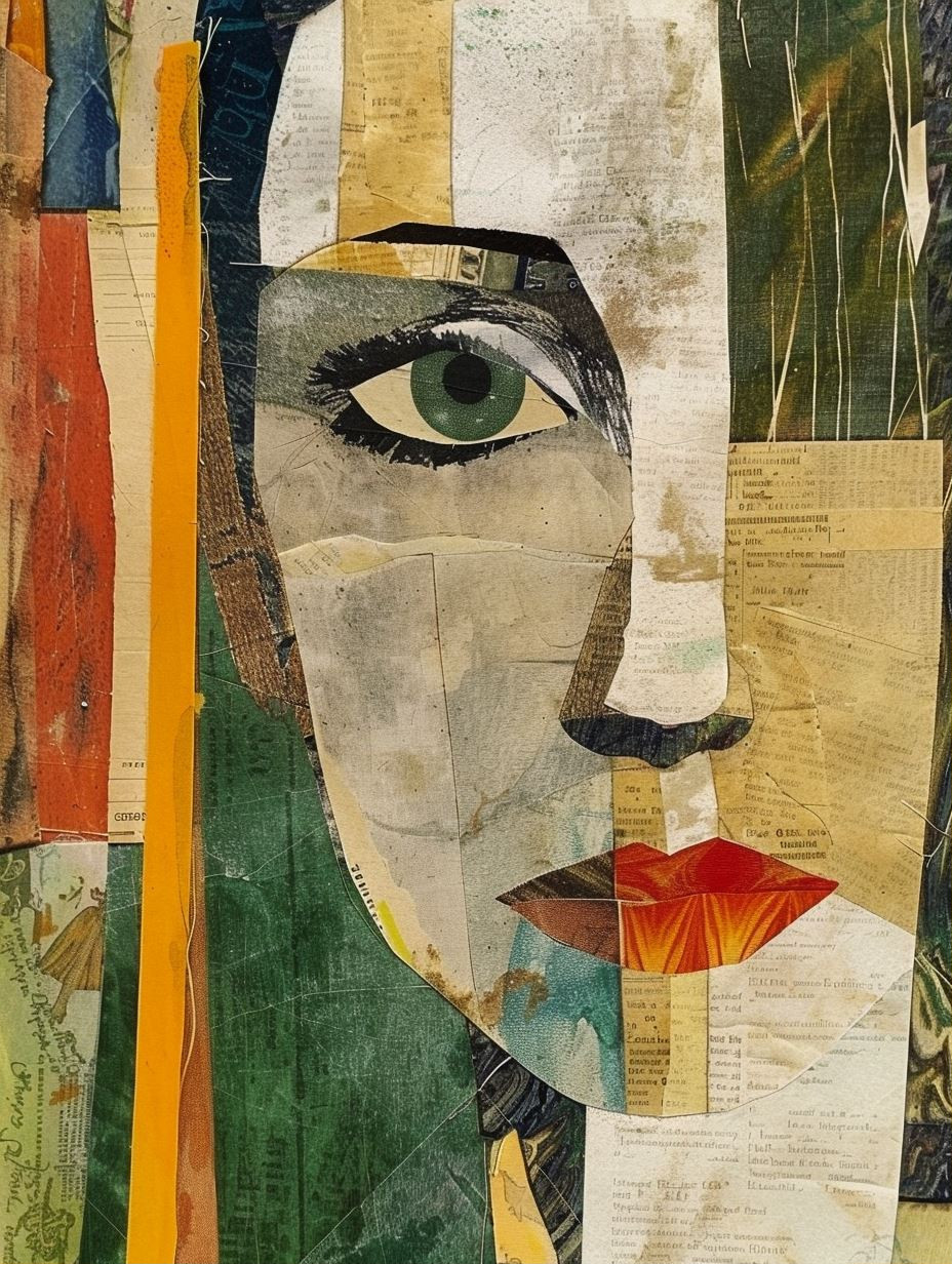 Abstract Mixed Media Portrait Collage - Image 1