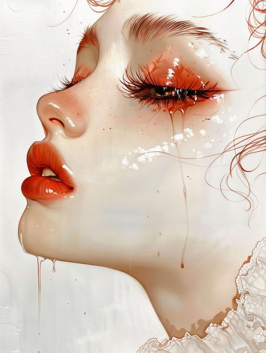 Crimson Tears Ethereal Portrait - Image 4