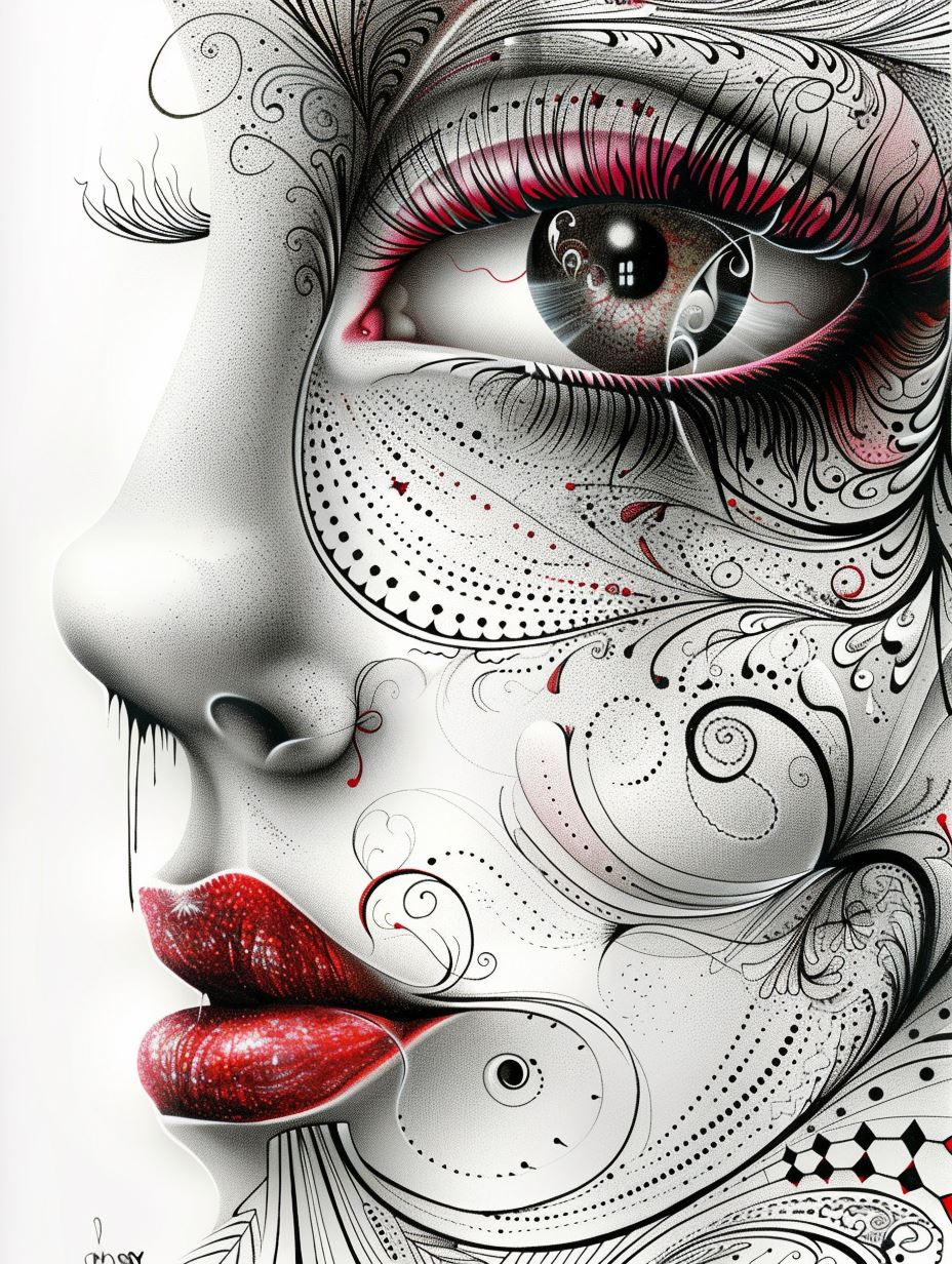 Ethereal Ink and Crimson Accents - Image 4