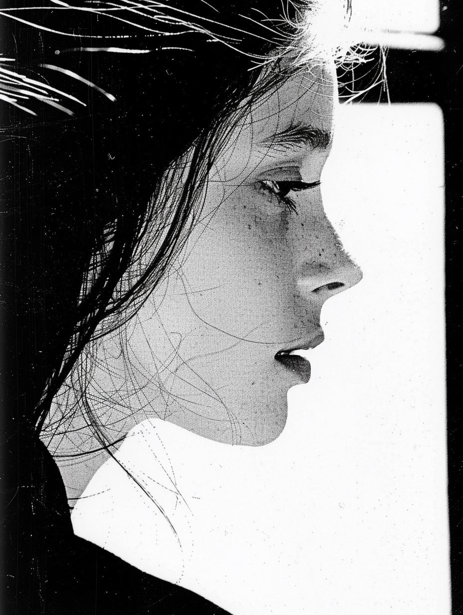 Vintage Manga Ink Portrait - Image 2