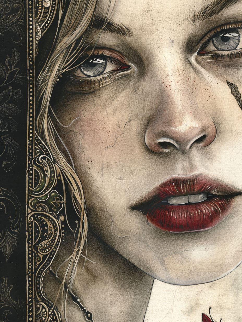 Mystic Gaze in Ink Wash - Image 2