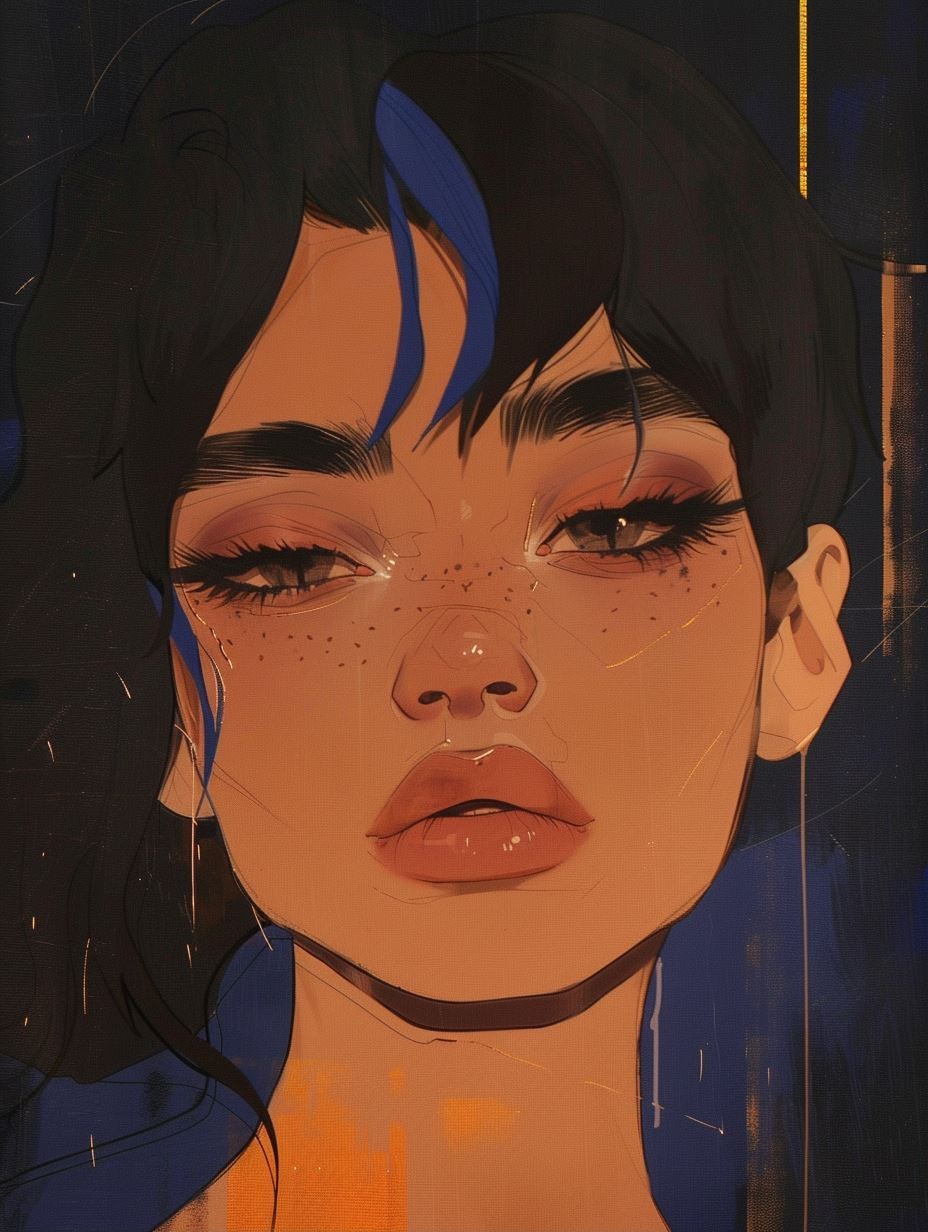 Azure Gaze Melancholy - Image 1