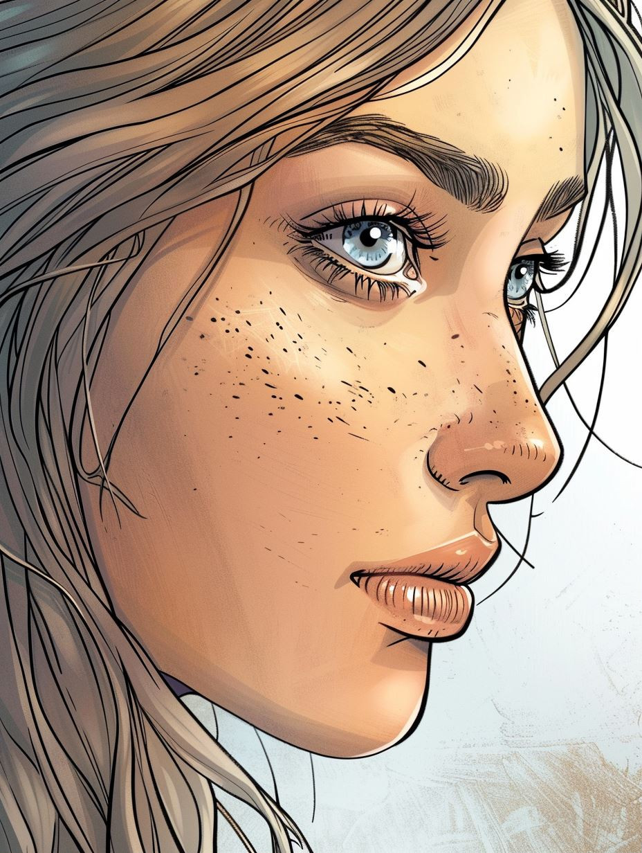 Sun-Kissed Digital Portrait Study - Image 1