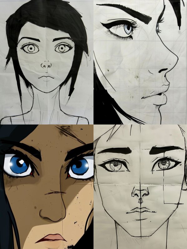 Modern Stylized Character Sketch Art